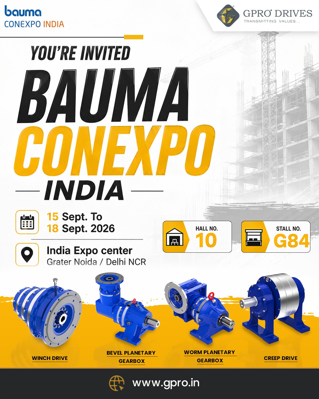 GPRO Drives at Bauma ConExpo India 2026